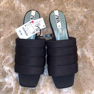 Zara heeled slides NWT